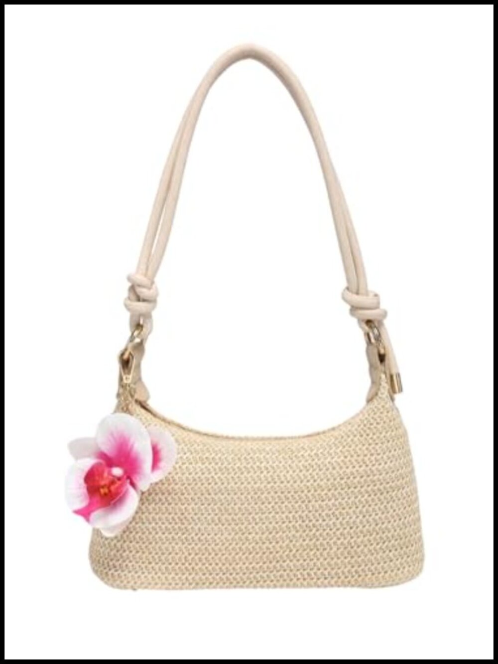 Straw Woven Shoulder Bag Summer Beach Purse Vacation Tote